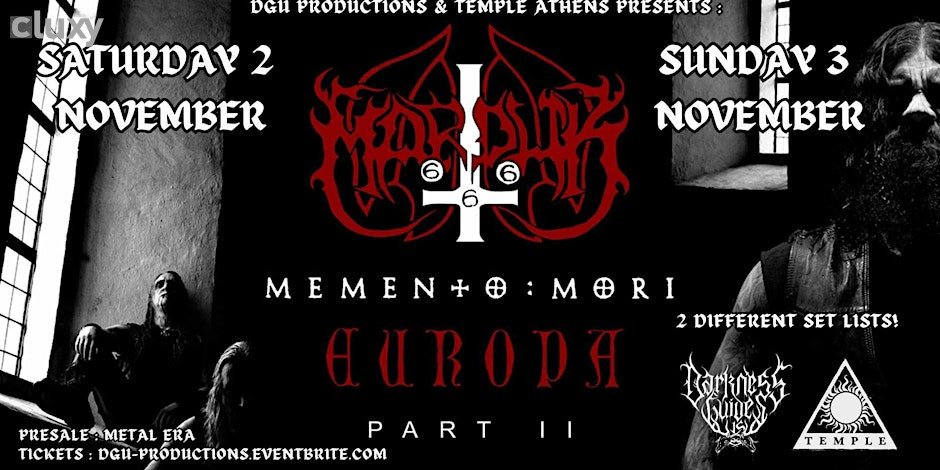 MARDUK LIVE IN ATHENS FOR 2 UNIQUE SHOWS!!!